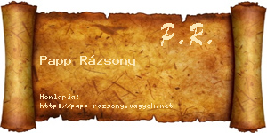 Papp Rázsony névjegykártya